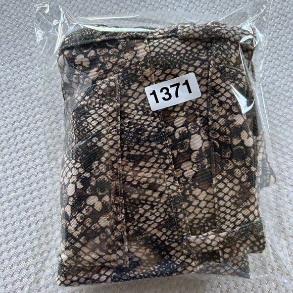 Free People Jeans Brown Two Faced Snakeskin Skinny Crop High Rise Raw sizw 29 - Picture 14 of 14